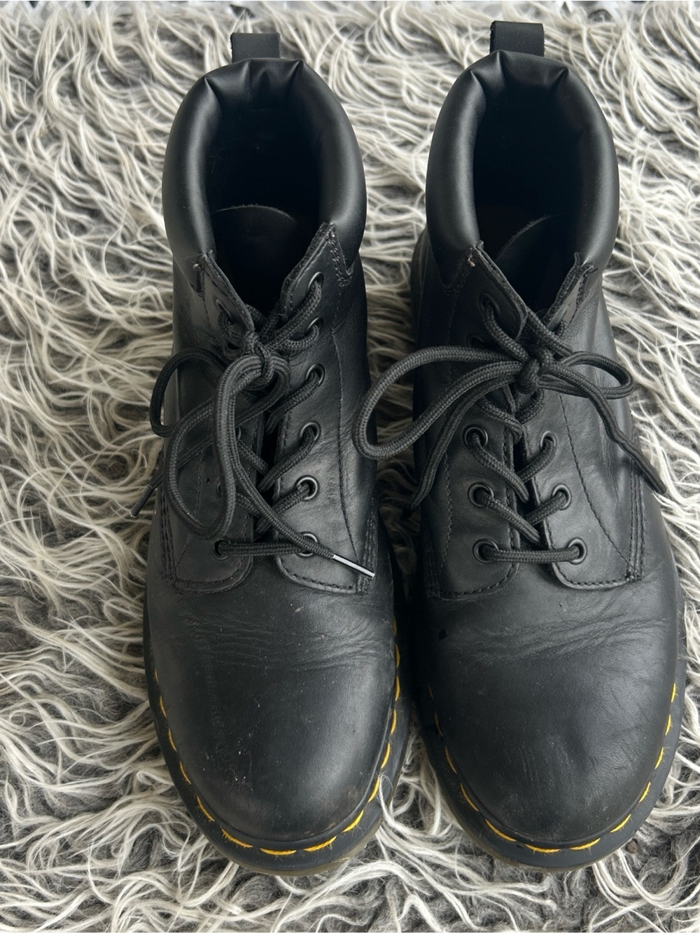Dr Martens 939 Ben Boot Black Leather Hiker Ankle Lace Up Greasy Mens 10 wom 11.